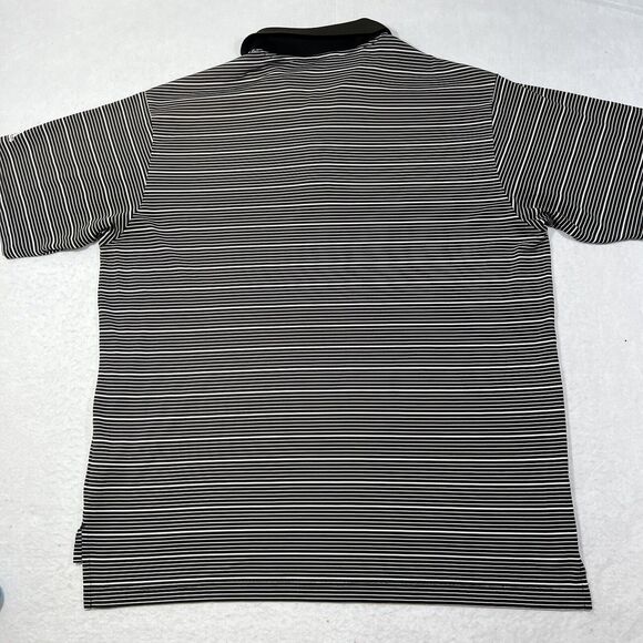 Adidas Men's XL Lightweight Short Sleeve Polo Black & White Striped Shirt - Picture 10 of 12
